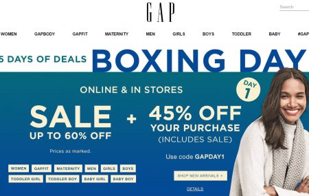 GAP: Boxing Day Sale - Sale Up to 60 