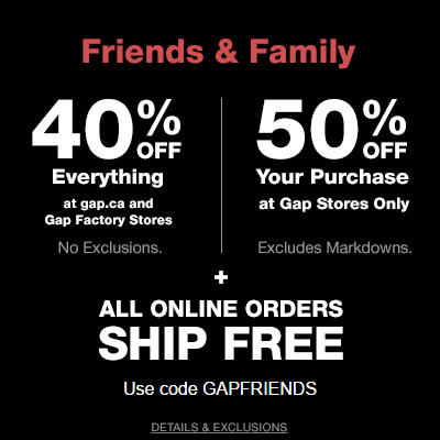 gap 40 off in store