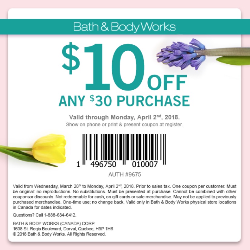 Bath & Body Works 10 Off Any 30 Purchase Coupon (Until Apr 2