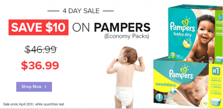 Well Save $10 Off Pampers Baby Diapers Economy Packs (Apr 17-20)