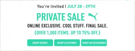 PUMA Private Sale - Save up to 75 Off (July 28-29)
