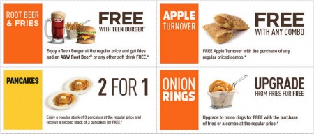 A&W New Printable Coupons (Until Dec 28)