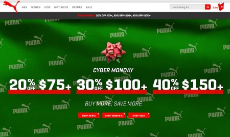 PUMA Cyber Monday - Buy More, Save More Event + Free Shipping (Dec 1-3)