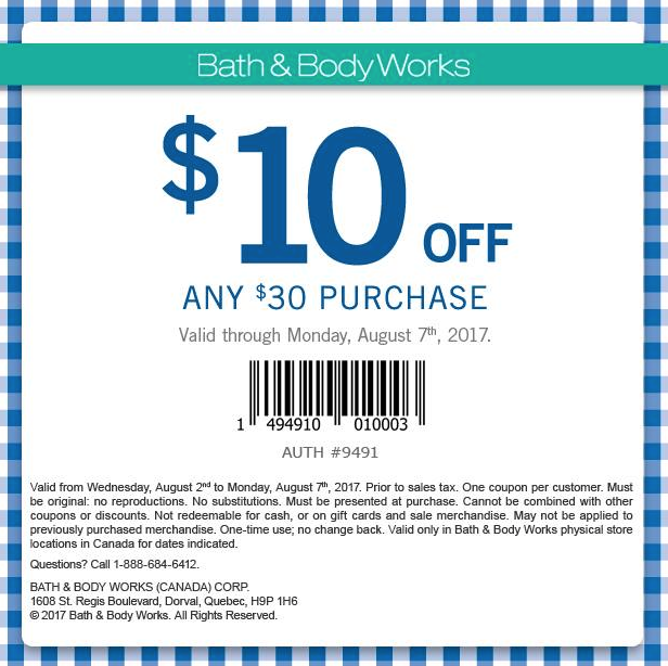 Bath & Body Works 10 Off Any 30 Purchase Coupon (Until Aug 7