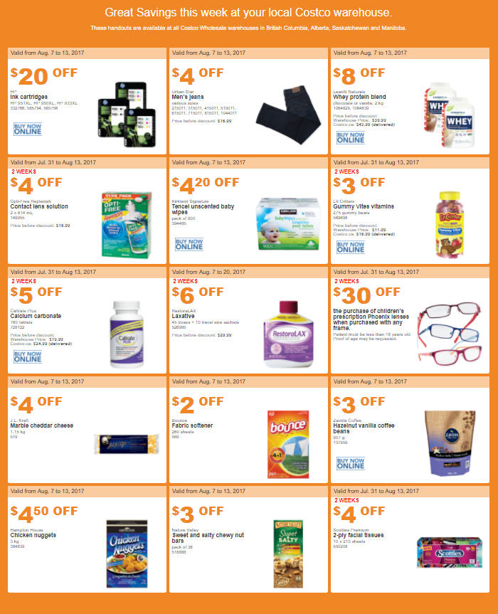 Costco: Weekly Handout Instant Savings West Coupons (Aug 7-13)