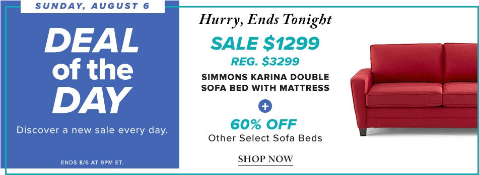 Hudson’s Bay: Deal of the Day – 60% Off Select Sofa Beds (Aug 6)