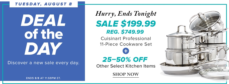 Hudson’s Bay: Deal of the Day – 73% Off Cuisinart Professional 11-Piece Cookware Set (Aug 8)