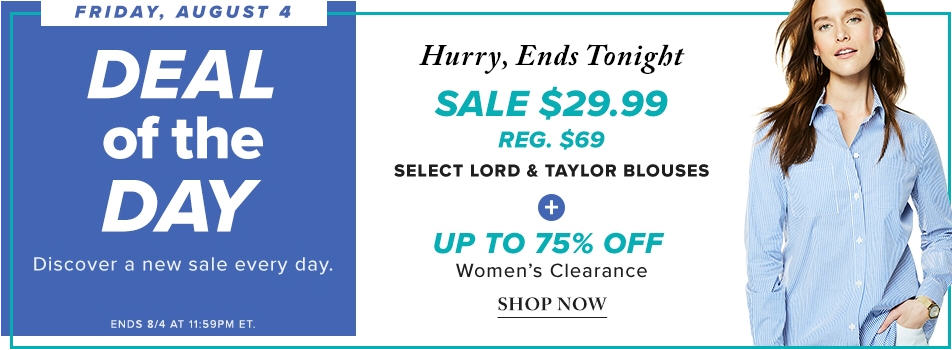 Hudson’s Bay: Deal of the Day – Up to 75% Off Women’s Clearance (Aug 4)