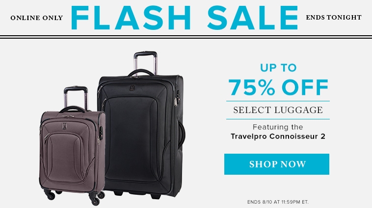 TheBay.com: Flash Sale – Up to 75% Off Luggage (Aug 10)